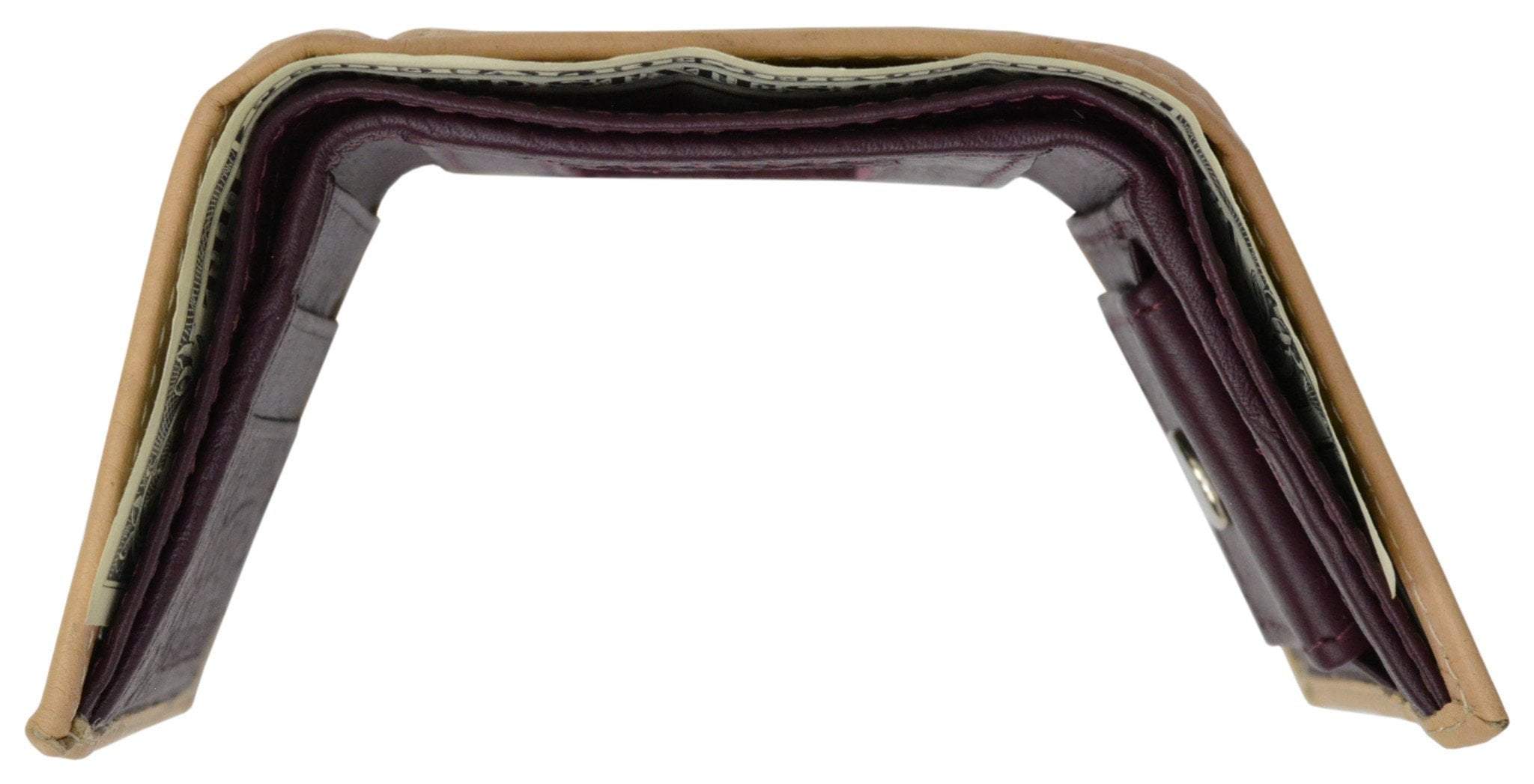 Premium Soft Leather Childrens Trifold Wallet Kids Bicolor Wallet Gift P 825 (C)-menswallet