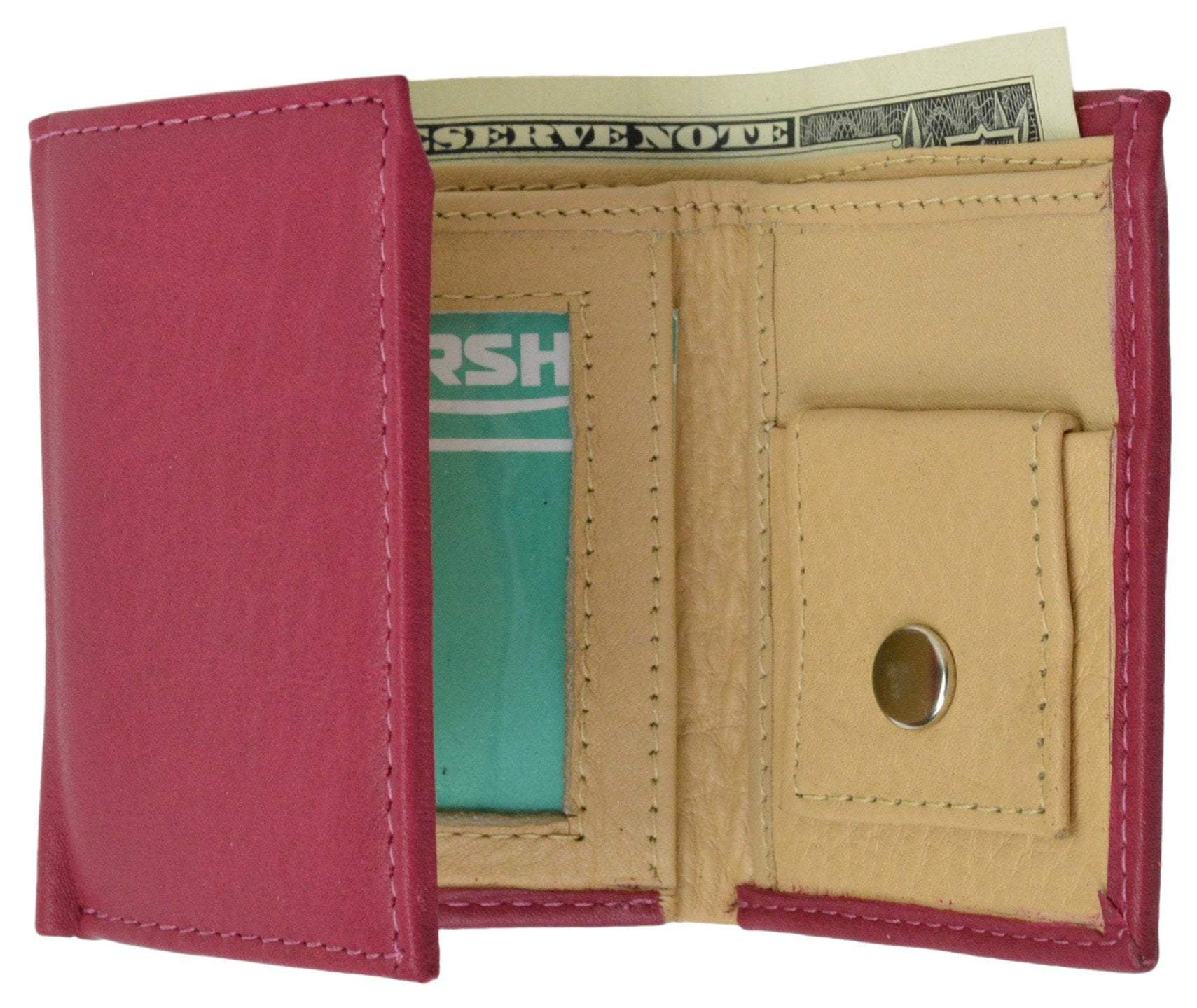 Premium Soft Leather Childrens Trifold Wallet Kids Bicolor Wallet Gift P 825 (C)-menswallet