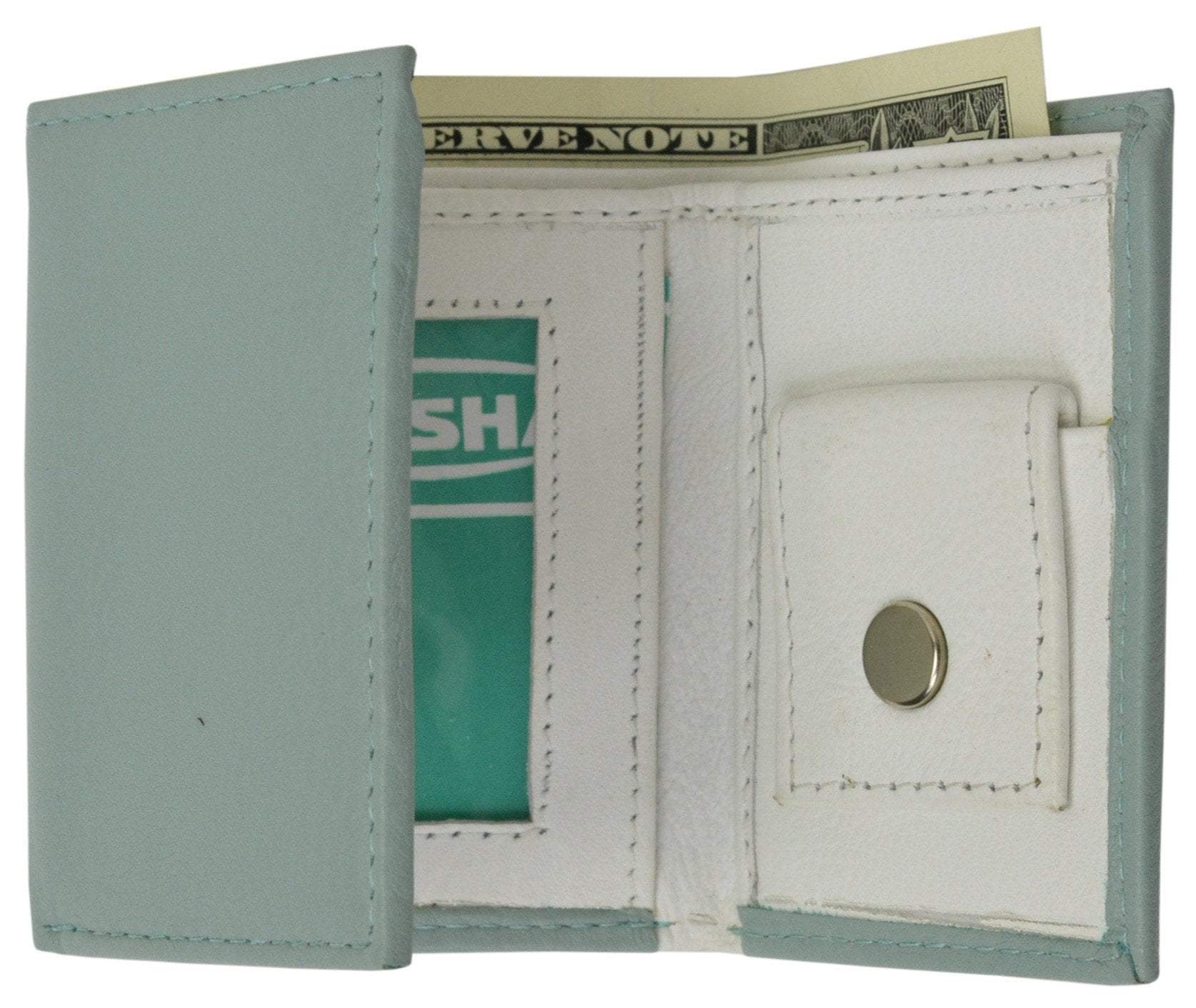 Premium Soft Leather Childrens Trifold Wallet Kids Bicolor Wallet Gift P 825 (C)-menswallet