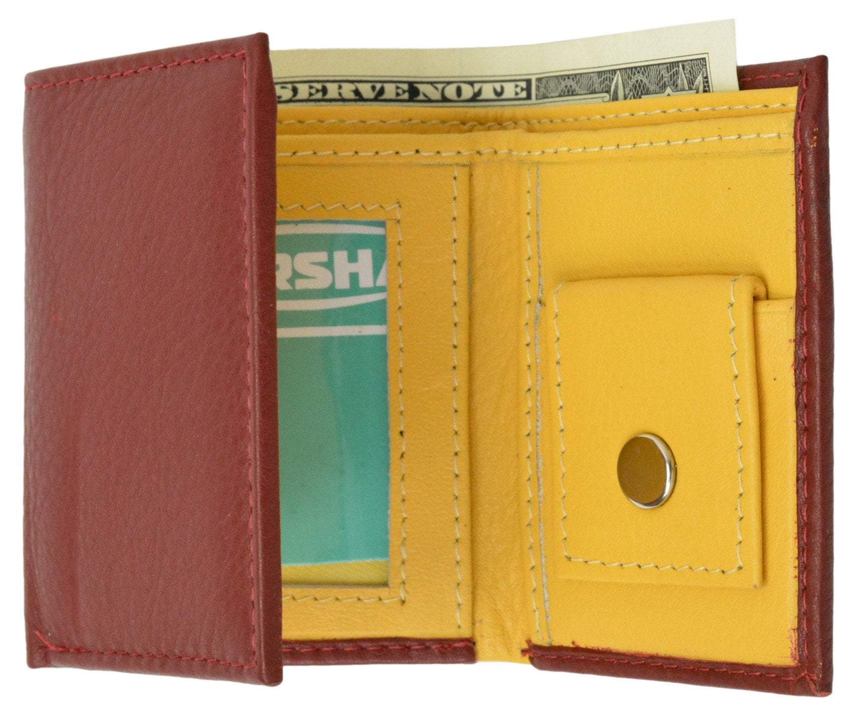 Premium Soft Leather Childrens Trifold Wallet Kids Bicolor Wallet Gift P 825 (C)-menswallet