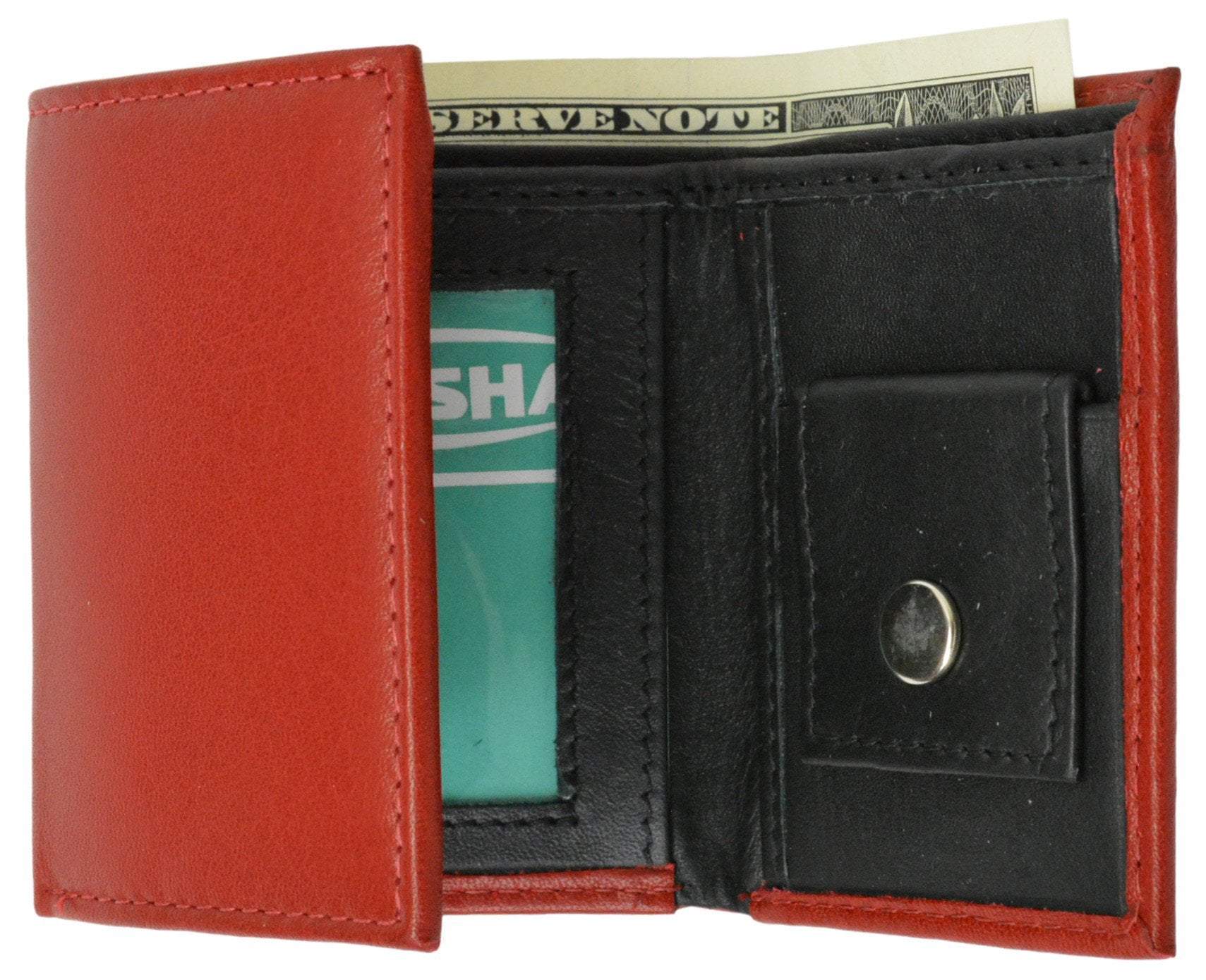 Premium Soft Leather Childrens Trifold Wallet Kids Bicolor Wallet Gift P 825 (C)-menswallet