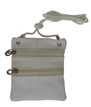 Soft Genuine Leather Purse Organizer Shoulder Bag 3 Zipper Pocket Travel Wallet 537 (C)-menswallet