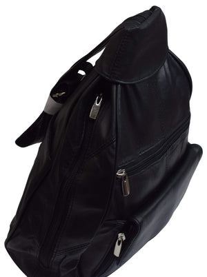 Women Fashion Genuine Leather Travel Convertible Backpack Purse W/Cellphone Pocket-menswallet