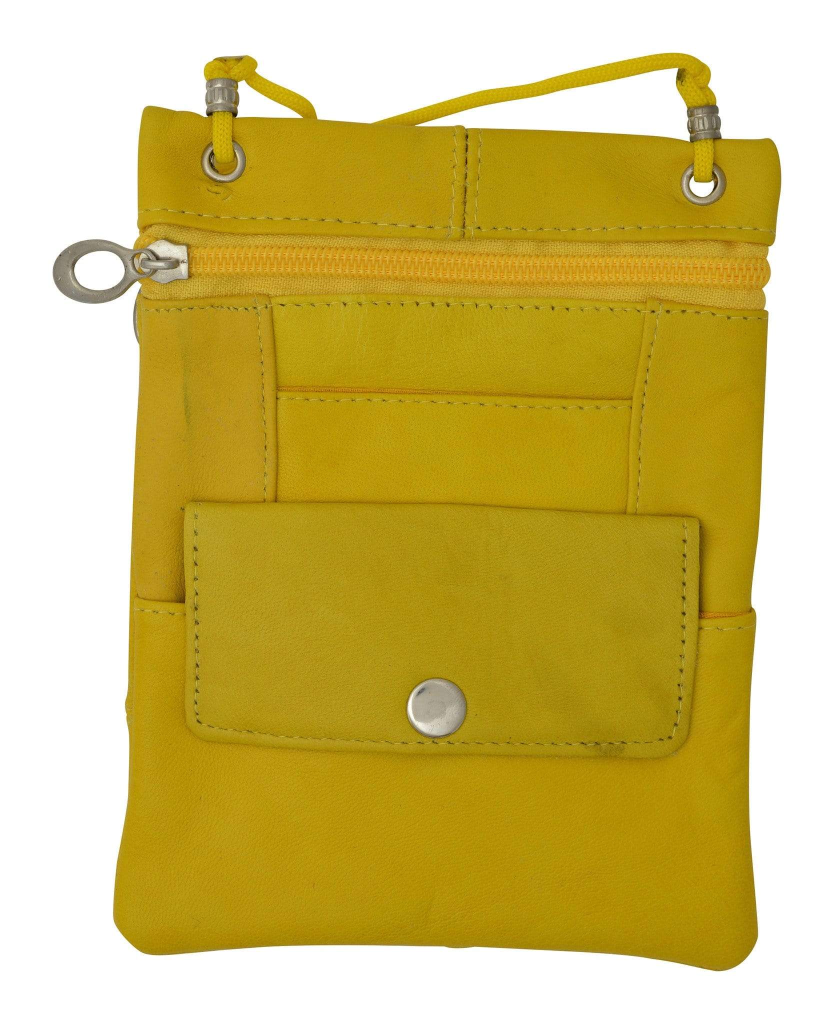 Elegance Look Leather Cross Body Bag Leather Shoulder Purse w Zipper Pocket Different Colors 1410 (C)-menswallet