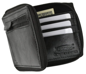 Zip-Around Bifold Premium Leather Wallet with Outside Pocket P 1674 (C)-menswallet