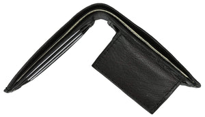 Kid's Leather Bifold Wallet with Coin Pouch and Card Slots 925-menswallet