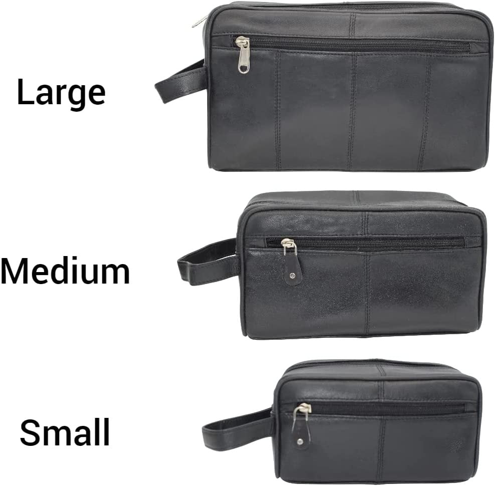 MARSHAL Travel Toiletry Bag Genuine Leather Dopp Kit Travel Organizer For Men Women (Large) MARSHAL Travel Toiletry Bag Genuine Leather Dopp Kit Travel Organizer For Men Women (Large)