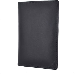 Marshal genuine leather rfid slim thin bifold id money wallet oval shape badge holder-menswallet