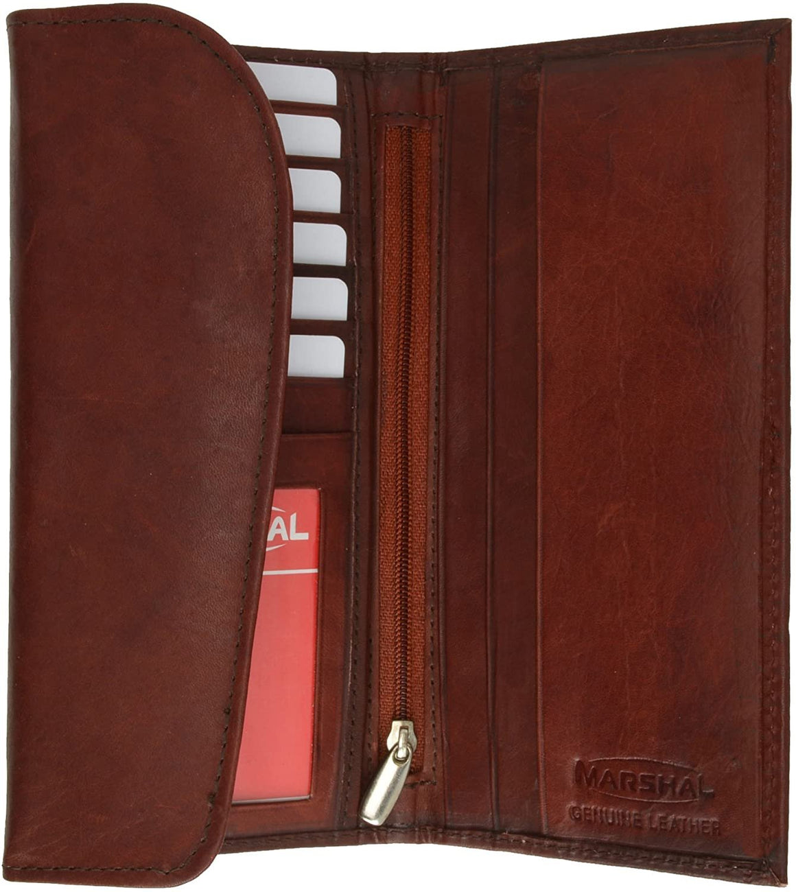 Marshal Ladies Checkbook Style Leather Wallet Purse Clutch