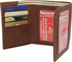 Marshal Jesus RFID Blocking Real Leather Bifold Trifold Wallet for Men (Bifold)-menswallet