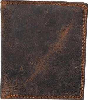RFID Protected Premium Vintage Leather Bifold Hipster Credit Card Slim Wallet for Men (Brown)-menswallet