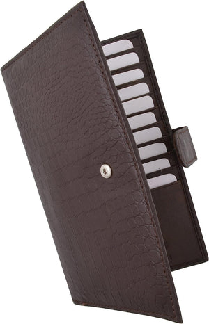Marshal RFID Blocking Soft Premium Leather Bifold Credit Card Holder with Button Closure (Black)-menswallet