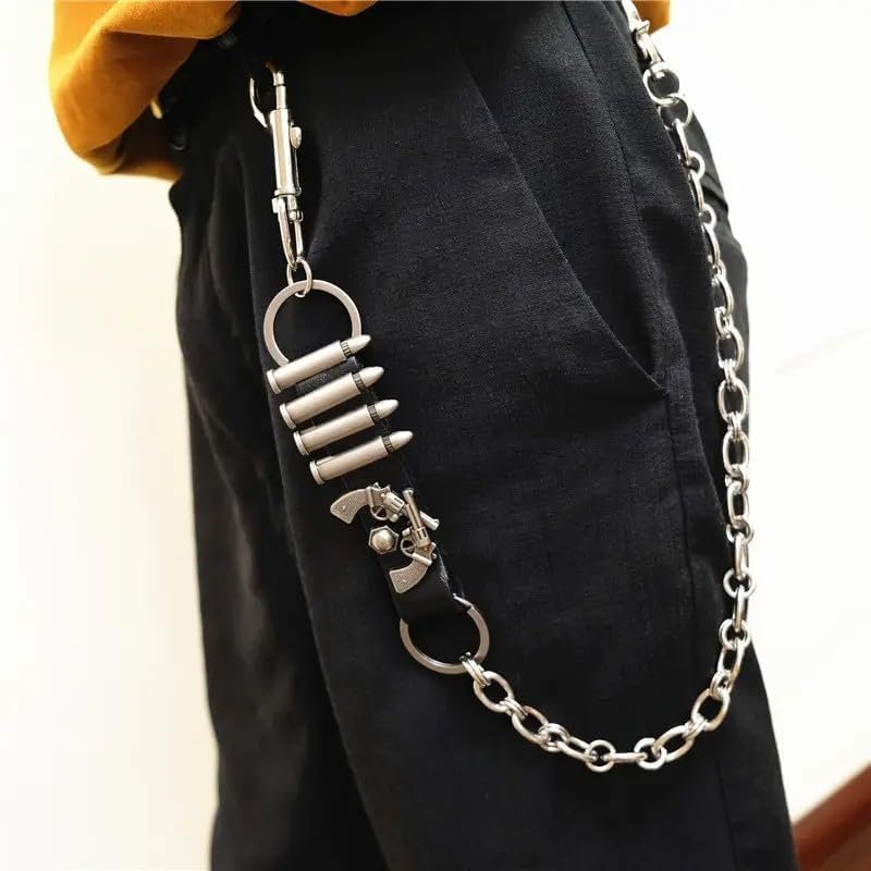 Marshal Men Wallet Chain Biker Fashion Metal Jeans Bullets Charm Skull Punk-menswallet