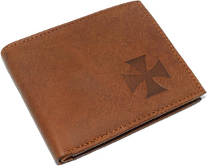 Marshal Templar Cross RFID Blocking Genuine Leather Bifold Trifold Wallet for Men-menswallet