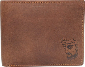 Marshal Jesus RFID Blocking Real Leather Bifold Trifold Wallet for Men (Bifold)-menswallet