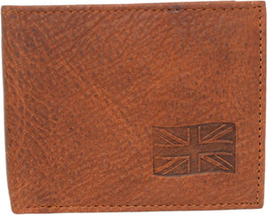 Marshal UK Flag RFID Blocking Genuine Leather Bifold Trifold British Wallet for Men-menswallet