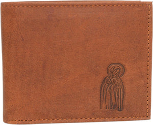 Virgin Mary Genuine Leather Bifold Trifold Wallet RFID Blocking Wallets for Men (Bifold)-menswallet