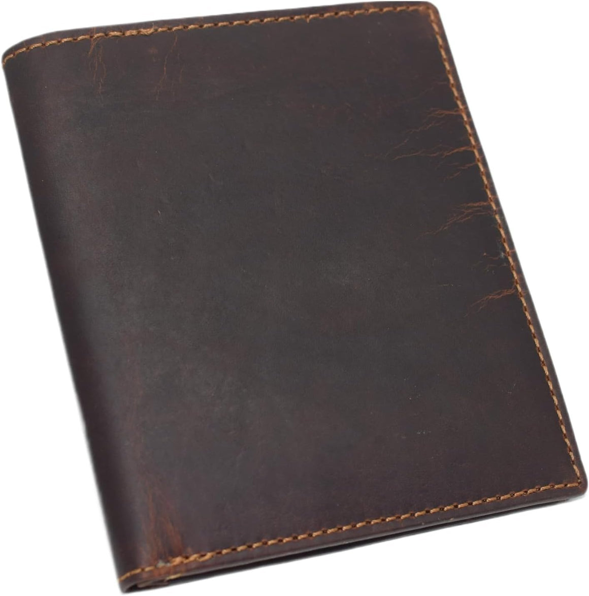 RFID Blocking Vintage Leather Large Hipster Bifold Credit Card ID Men's Wallet Brown-menswallet