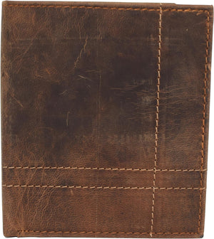 CAZORO Vintage Leather Slim Hipster Bifold Wallets for Men Large Bifold Wallet- RFID Protection (Plain)-menswallet