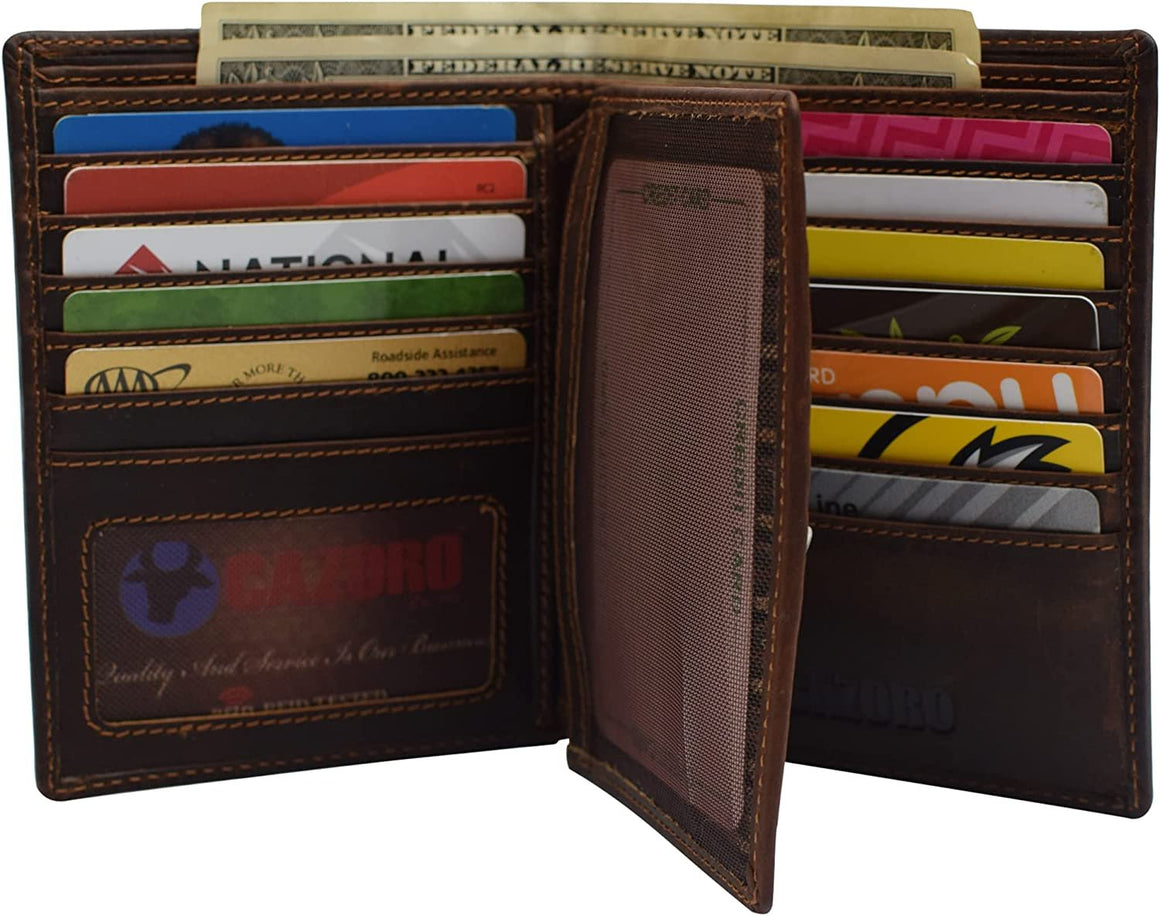 Personalized RFID Blocking Bifold Hipster Multi Credit Card ID Holder Wallet Vintage Leather