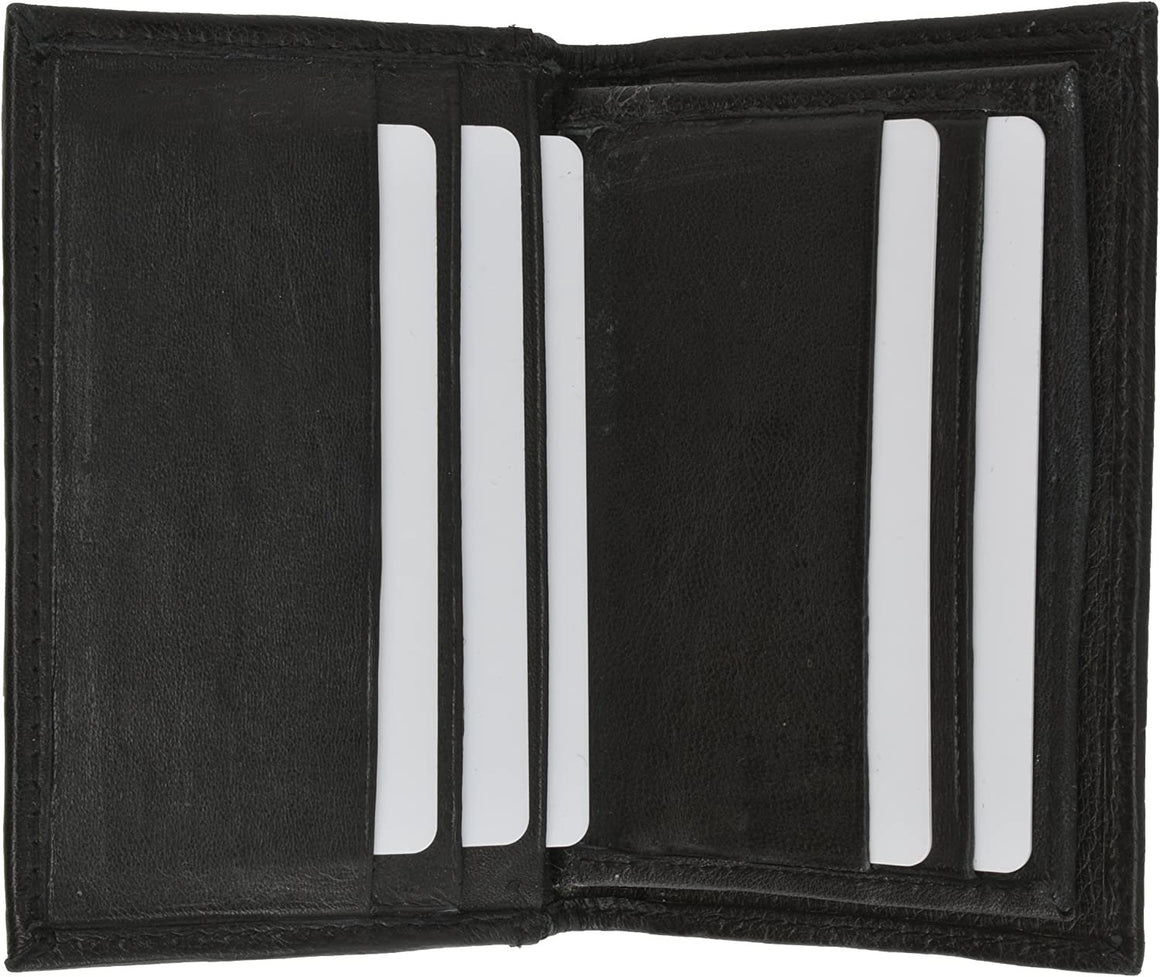 Thin Lamb Leather Credit Card ID Mini Bifold Wallet #155-menswallet