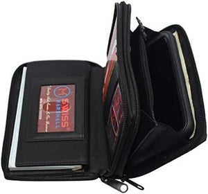 CAZORO RFID Blocking Genuine Leather Zip Around Large Wallet for Women Credit Card Clutch Holder Phone Wristlet with Zipper Pocket (Purple)-menswallet