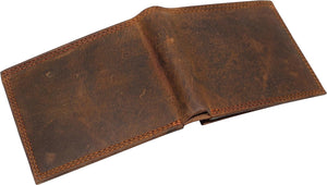 CAZORO Premiun Vintage Leather Men's RFID Classic Bifold Wallet for Men (Brown)-menswallet