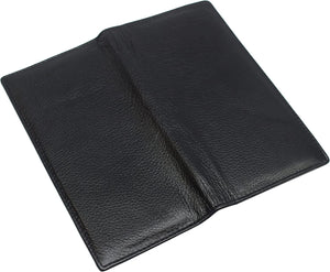 Marshal Cowhide Leather Basic Checkbook Cover RFID Blocking for Men Women-menswallet