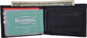 Marshal Soft Leather Kids Slim Thin Coin Pouch Bifold Wallet-menswallet