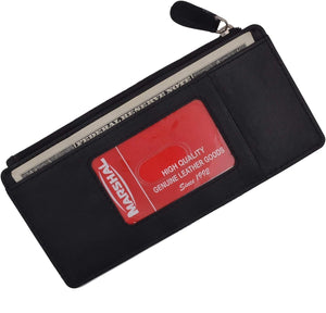RFID Blocking Women's Wallet Vintage Leather All in One Card Case Holder Slim Wallet With a Card Protection Strap-menswallet