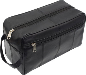 Travel Toiletry Bag Genuine Leather Dopp Kit Travel Organizer For Men Women (Large)-menswallet