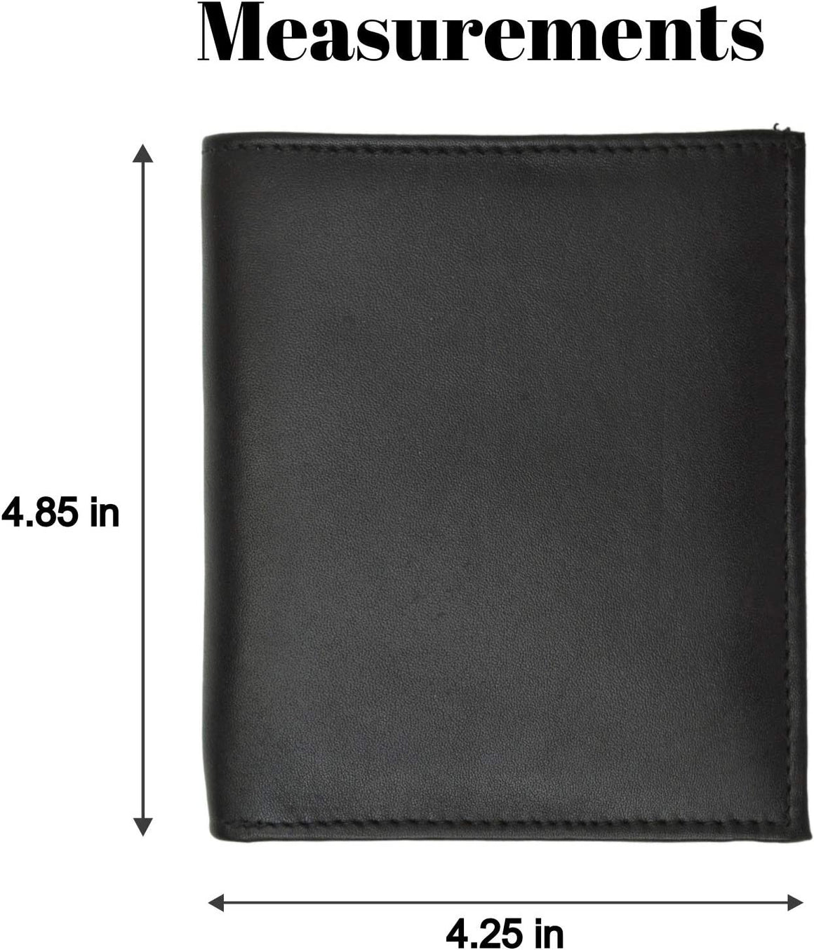 RFID Blocking 2 ID Bifold Hipster Credit Card Wallet Genuine Cowhide Leather (Black)-menswallet