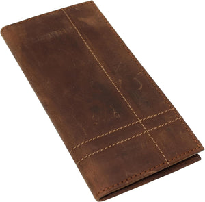 CAZORO Vintage Leather RFID Blocking Long Bifold Checkbook Cover Holder for Men & Women-menswallet