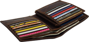 Personalized RFID Blocking Bifold Hipster Multi Credit Card ID Holder Wallet Vintage Leather-menswallet