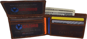 Personalized RFID Blocking Small Mens Vintage Leather Slim Bifold Card ID Wallet-menswallet