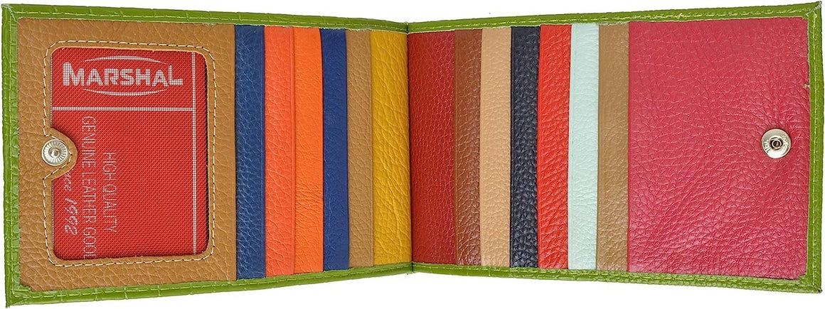 Marshal Croco Embossed Credit Card Holder For Ladies