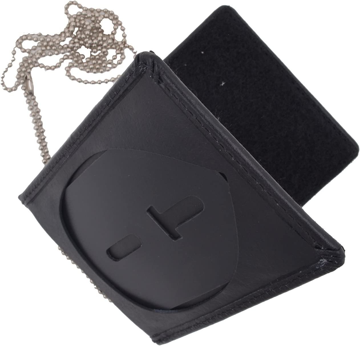 Badge Chain Genuine Leather Neck Chain Badge and ID Holder