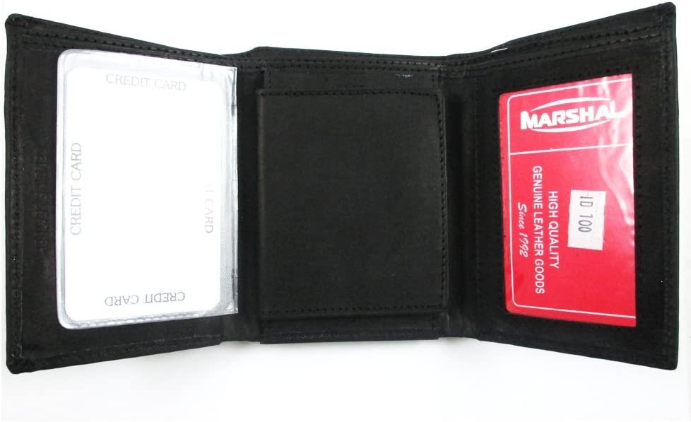 Leather Wallet Sheriff Officer ID Holder Police Shield Security Black Case New