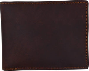 RFID Blocking Slim Thin Bifold Credit Card ID Vintage Leather Wallet for Men Box (Burgundy)-menswallet