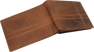 CAZORO Large Bifold Double ID Window Wallet RFID blocking Vintage Leather Wallets For Men (Brown)-menswallet