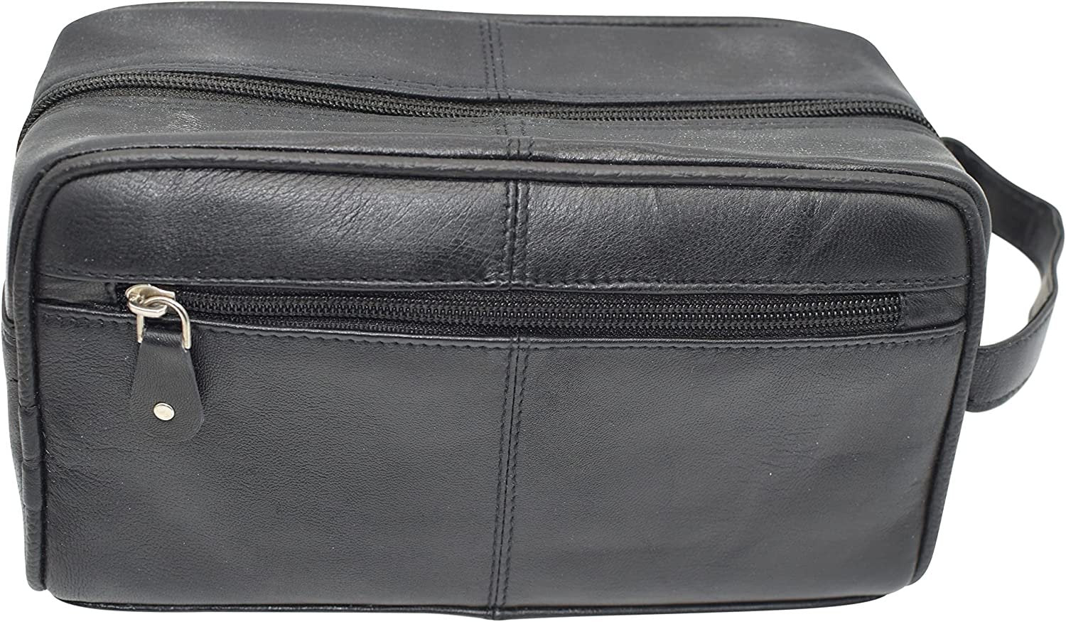 MARSHAL Travel Toiletry Bag Genuine Leather Dopp Kit Travel Organizer For Men Women (Large)