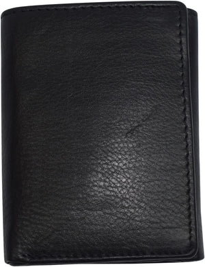 Marshal RFID Protected Men's Cowhide Leather Trifold Wallet with 9 Card Slots 2 Note Pocket & 2 ID Windows-menswallet
