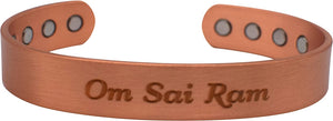 Copper Bracelets OM Sai Ram Adjustable Pure Copper Bracelet for Men & Women Gift Bag (9.5mm)-menswallet