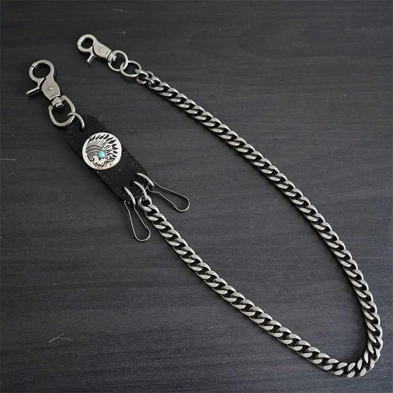 Marshal Hip Hop Pants Jean Chain Goth Punk Silver Trousers Chains Biker Heavy Thick Wallet Pocket Chains Silver