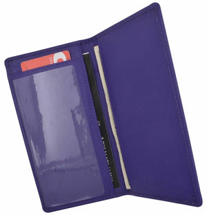 Genuine Leather PLAIN Checkbook Cover Purple NEW!!!-menswallet