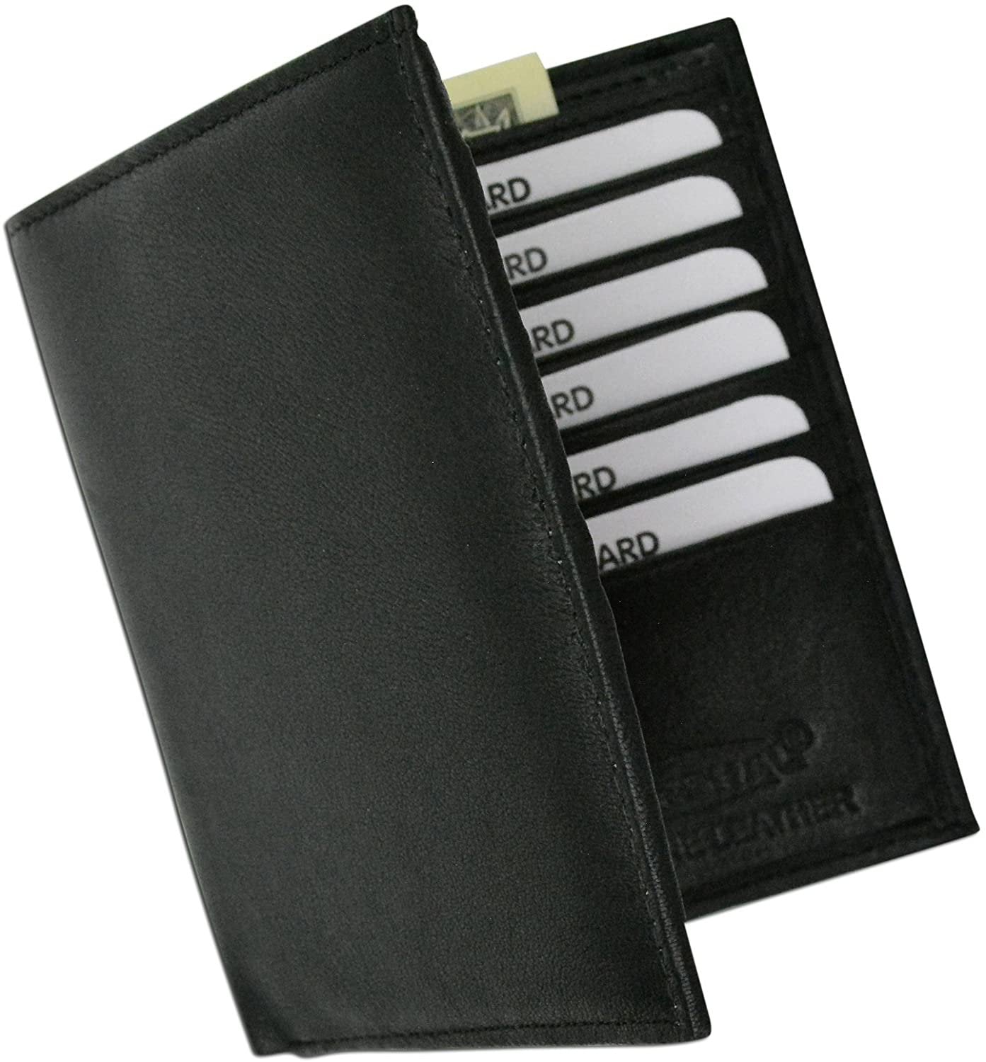 RFID Bifold Credit Card Holder, Black/Cobalt