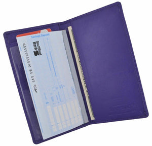 Genuine Leather PLAIN Checkbook Cover Purple NEW!!!-menswallet
