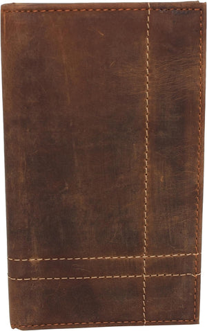 CAZORO Bifold Long Wallet RFID Blocking Genuine Vintage Leather for Men-menswallet