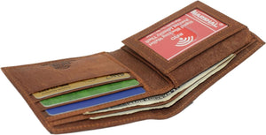 Miami Beach Men's Real Leather Bifold Trifold Wallet RFID Blocking Wallets for Men-menswallet