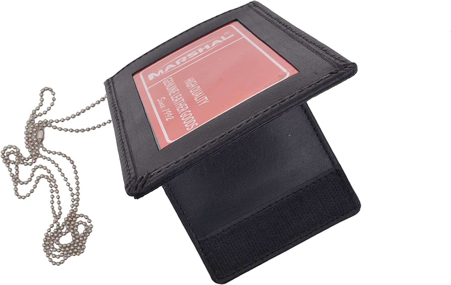 Badge Chain Genuine Leather Neck Chain Badge and ID Holder
